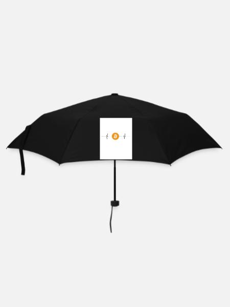 Bitcoinherzschlag - Regenschirm (klein) - Schwarz
