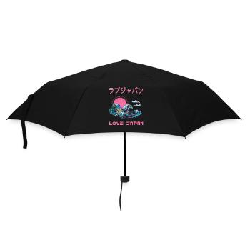 Great Wave Japanese Kanagawa Symbol Word Kanji - Umbrella (small) - black - Front