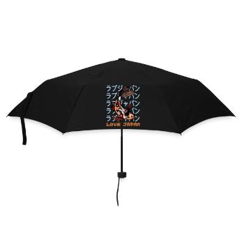 Japan Koi Karpfen Fisch Wasser Teich Symbol Kanji Liebe - Regenschirm (klein) - Schwarz - Vorne