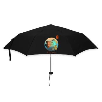 Vintage Floral japanische Chrysantheme jetzt Kanji - Regenschirm (klein) - Schwarz - Vorne