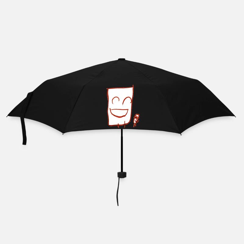 Glückliche Kerle (weiß) - Regenschirm (klein) - Schwarz