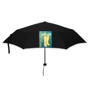 Frühlingsschönheit Frühling - Wortschätze - Regenschirm (klein) - Schwarz - Vorne