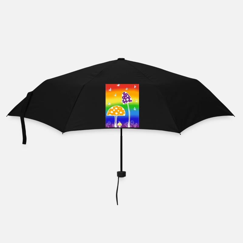 Pilze im Regen - Regenschirm (klein) - Schwarz