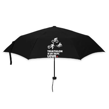 I love triathlon - Umbrella (small) - black - Front
