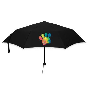 Pfoten Sklave von Herzen - lustiges Statement - Regenschirm (klein) - Schwarz - Vorne
