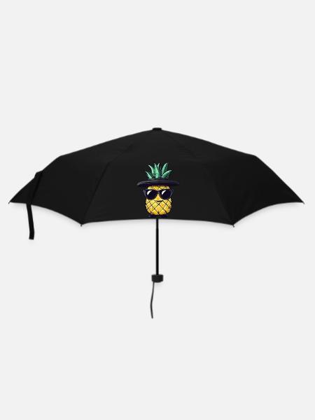 Coole Gangster-Ananas mit Sonnenbrille - Regenschirm (klein) - Schwarz