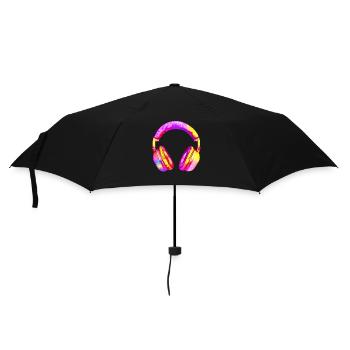 Headphones Gamer Musicians Singers Listen to music Singing - Umbrella (small) - black - Front