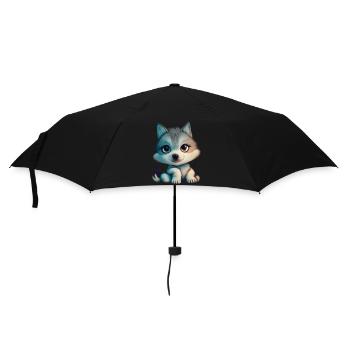 Little Wolf - Regenschirm (klein) - Schwarz - Vorne