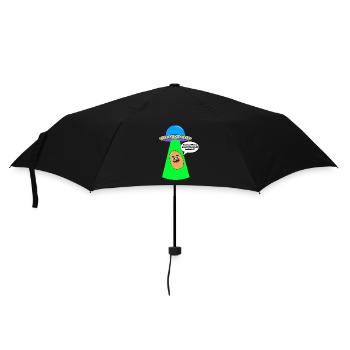 Ufo entführt Kartoffel - Regenschirm (klein) - Schwarz - Vorne