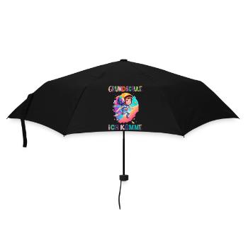 Grundschule - Ich komme / Astronaut Mädchen - Regenschirm (klein) - Schwarz - Vorne