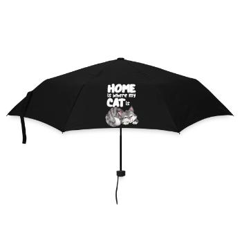 Zuhause ist dort wo meine Katze ist - Regenschirm (klein) - Schwarz - Vorne