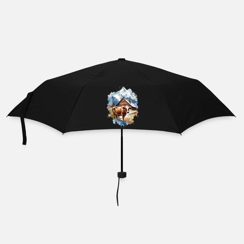 Zermatt, Matterhorn, Cervin montagne, randonneur - Parapluie standard - noir
