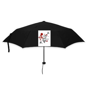 China Drachen - Regenschirm (klein) - Schwarz - Vorne