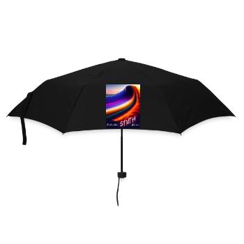 Ride the Synthwave - Regenschirm (klein) - Schwarz - Vorne