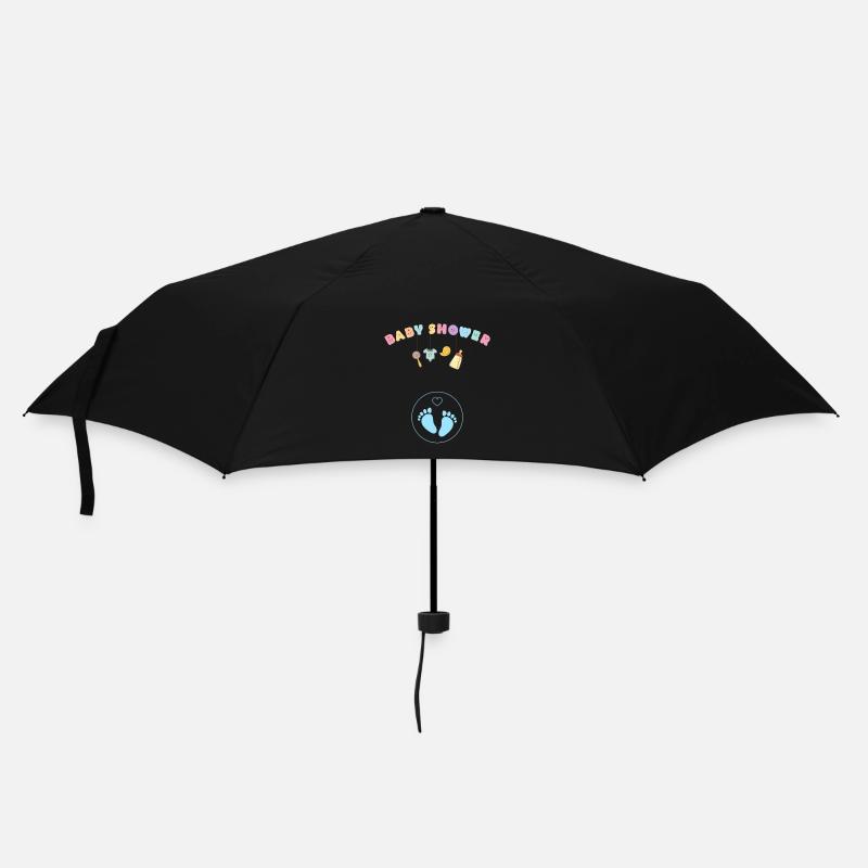 Babyshower - blau - Regenschirm (klein) - Schwarz