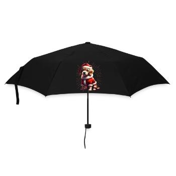 Frohe Weihnachten Hund Hunde - Regenschirm (klein) - Schwarz - Vorne
