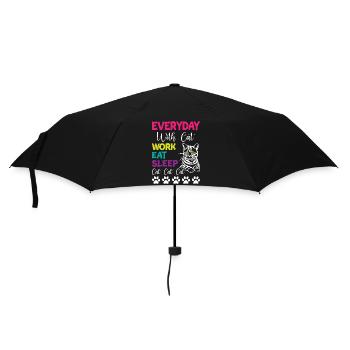 Everyday is Cats Work Eat Sleep Cat Cat Cat - Umbrella (small) - black - Front