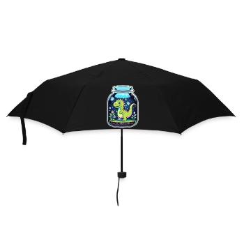 Dinosaur in a Cartoon Jar - Umbrella (small) - black - Front