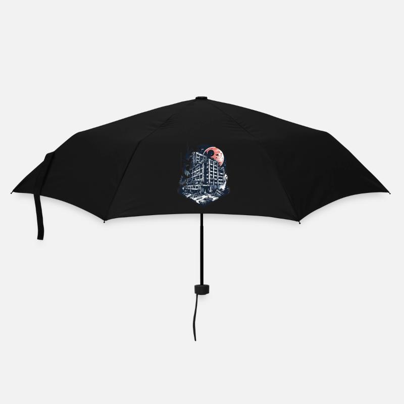 Urbex abandoned building in a vector style - Umbrella (small) - black