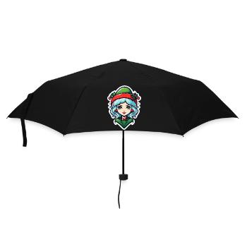Elf Christmas Illustration - Umbrella (small) - black - Front