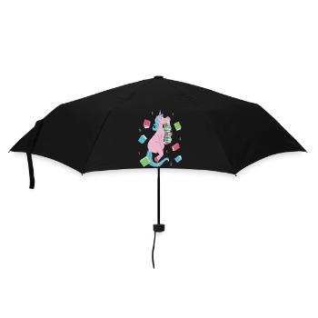 Bookish Unicorn Delight - Umbrella (small) - black - Front