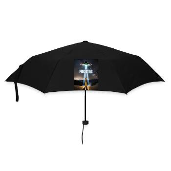 jeu de mots sur la bière d’enlèvement extraterrestre Je veux beerlieve - Parapluie standard - noir - Devant