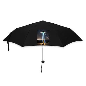 jeu de mots sur la bière d’enlèvement extraterrestre Je veux beerlieve - Parapluie standard - noir - Devant