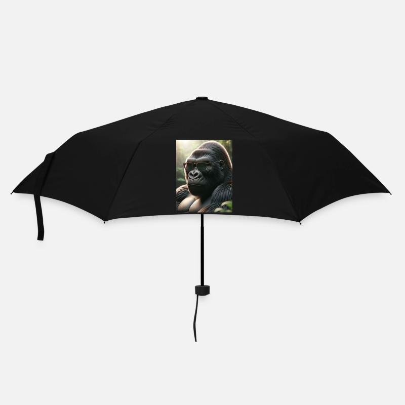 Gorilla mit Sonnenbrille - Regenschirm (klein) - Schwarz