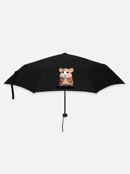 Cute hamster with jacket - Umbrella (small) - black