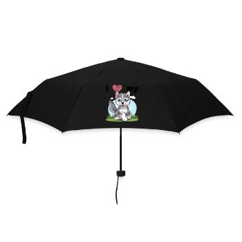 Little Husky - Wolf Pup - Umbrella (small) - black - Front