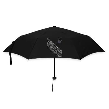 Pfoten Quer und Logo Peanut - Regenschirm (klein) - Schwarz - Vorne