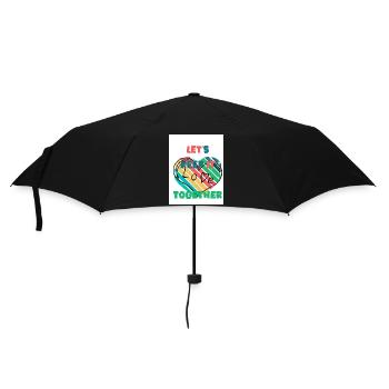 Let's stick together. Love. - Umbrella (small) - black - Front