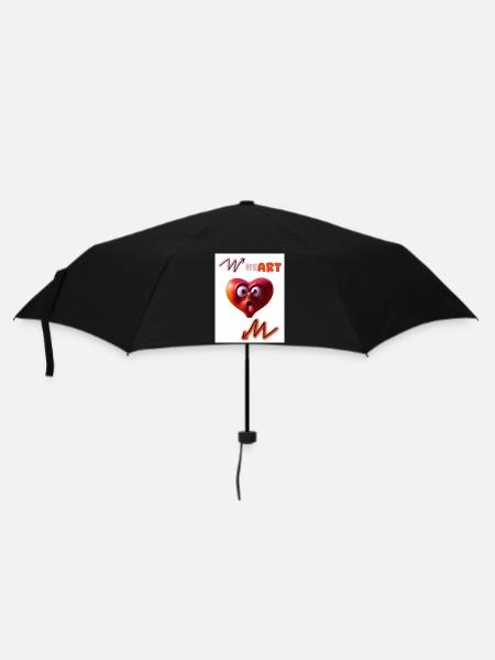 Herz. Er art. On. - Regenschirm (klein) - Schwarz