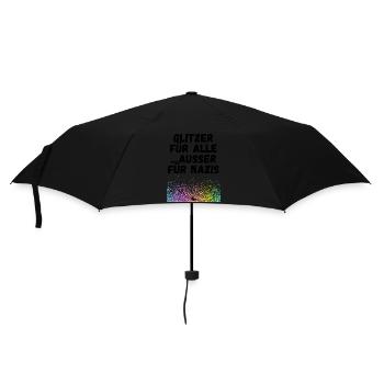 Glitzer für alle - Regenschirm (klein) - Schwarz - Vorne