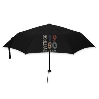 44th Birthday 1980 - Vintage Retro Gift Idea - Umbrella (small) - black - Front