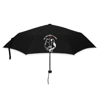 Katzen - Alles, was du brauchst, ist Liebe - Regenschirm (klein) - Schwarz - Vorne