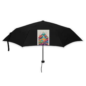Berge bunt - Regenschirm (klein) - Schwarz - Vorne