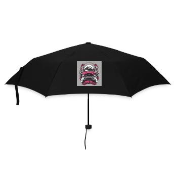 Pinkes Auto - Regenschirm (klein) - Schwarz - Vorne