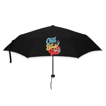 Chat et thé Imprimer - Parapluie standard - noir - Devant
