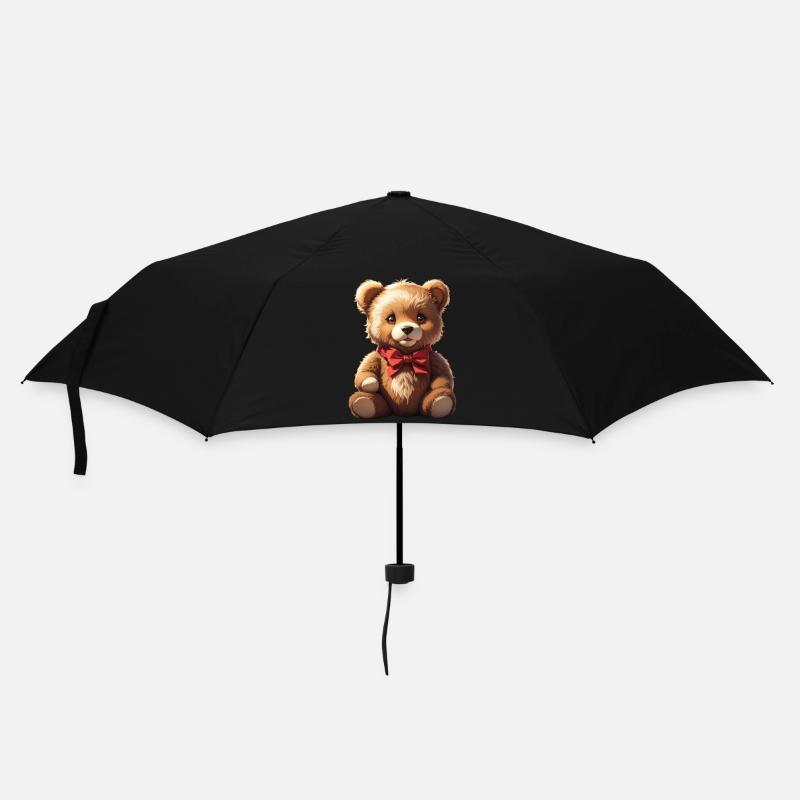 Teddybär - Regenschirm (klein) - Schwarz