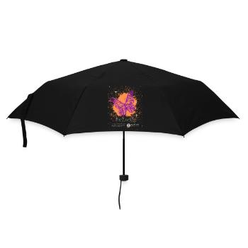 Fluttering Beauty: Schmetterlingstanz T-Shirt - Regenschirm (klein) - Schwarz - Vorne