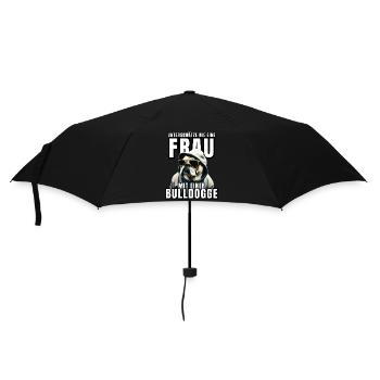 NEVER underestimate a woman with a bulldog dog dog - Umbrella (small) - black - Front