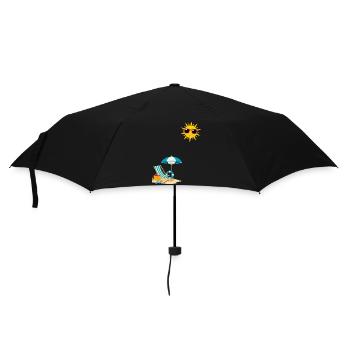 Soleil au bord de plage - Parapluie standard - noir - Devant