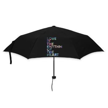 L’AMOUR EST LE RYTHME DU CŒUR - Parapluie standard - noir - Devant