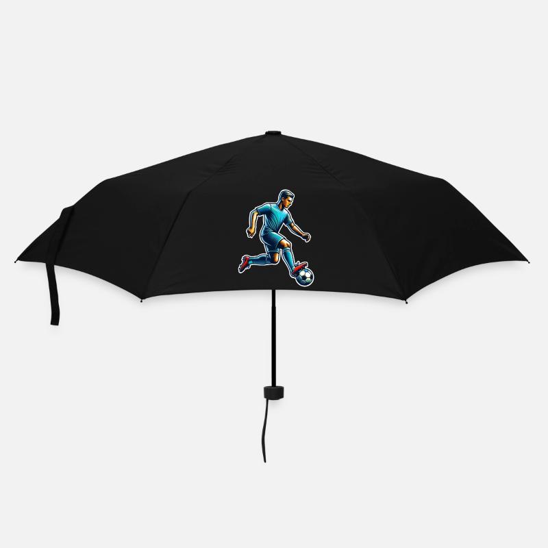 Fußball Fußballer - Regenschirm (klein) - Schwarz