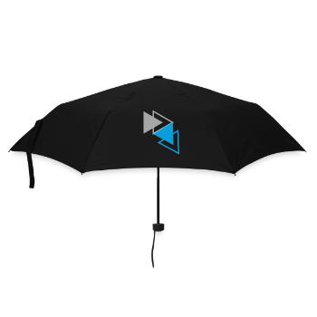 « Triangles Bleu Gris Design » - Parapluie standard - noir - Devant