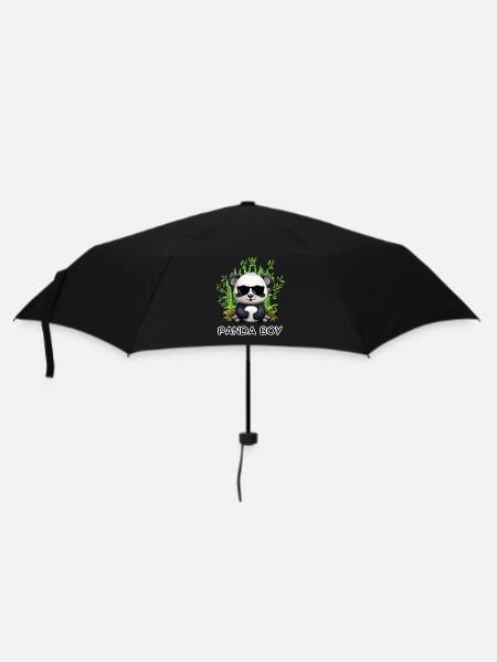Panda Boy: Panda Design with Glasses - Umbrella (small) - black