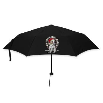 drôle Père Noël Bulldog chiens de Noël - Parapluie standard - noir - Devant