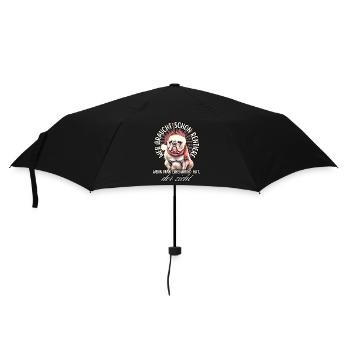 drôle Père Noël Bulldog chiens de Noël - Parapluie standard - noir - Devant