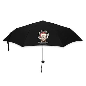 drôle Père Noël Bulldog chiens de Noël - Parapluie standard - noir - Devant